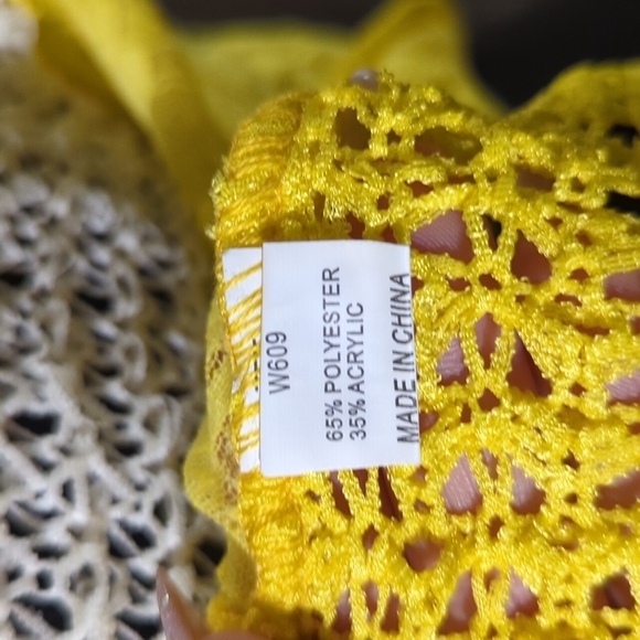 36 Point 5 Black and Yellow Colored Short Sleeve Open Knit Sweater NWOT - Picture 6 of 6